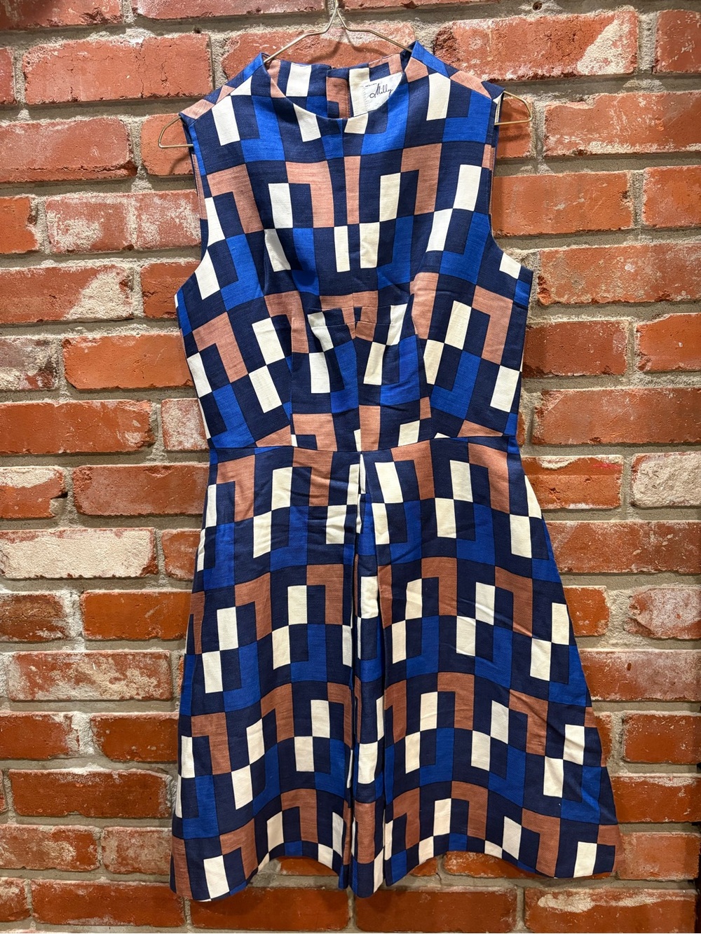 Milly of New York Geometric Runway A-line Dress-Silk Blend- Size 4
